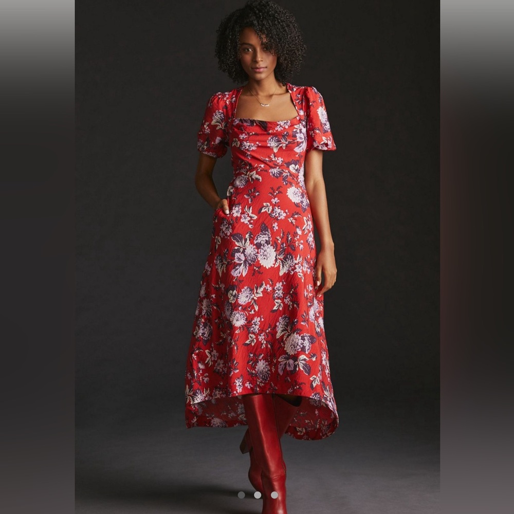 Anthropologie Maeve Floral Puff Sleeve Dress- NWOT